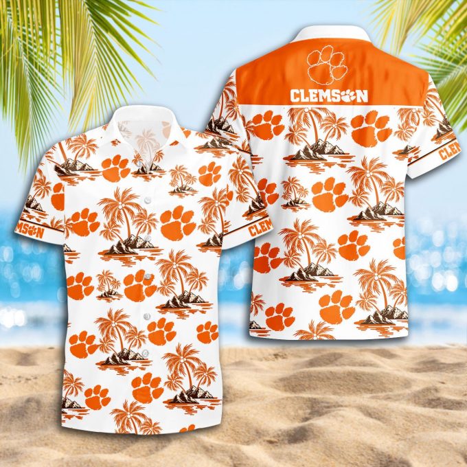 Clemson Tigers 3D Button Hawaii Shirt Gift for Men Dad Father