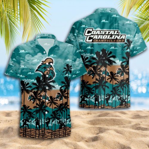 Coastal Carolina Chanticleers 3D Button 3D Button Hawaiian Shirt Gift for Men Dad Father Gift for Men Dad Father Trending Summer