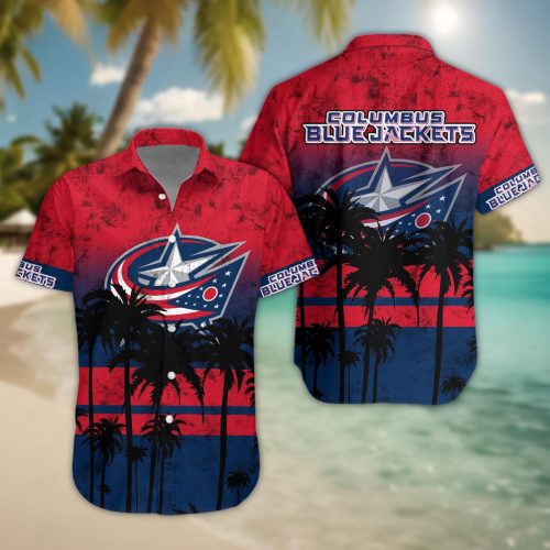 Columbus Blue Jackets 3D Button Hawaii Shirt Gift for Men Dad Father