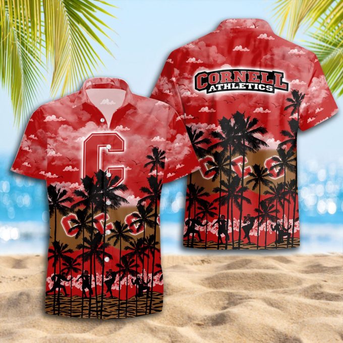 Cornell Big Red 3D Button 3D Button Hawaiian Shirt Gift for Men Dad Father Gift for Men Dad Father Trending Summer