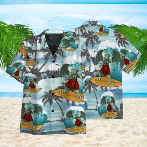 Cthulhu Surfing Hawaiian 3D Shirt 3HS-C3I9