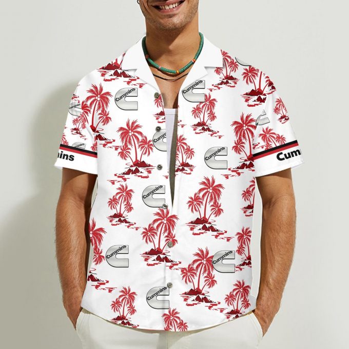 Cummins 3D Button 3D Button Hawaiian Shirt Gift for Men Dad Father Gift for Men Dad Father