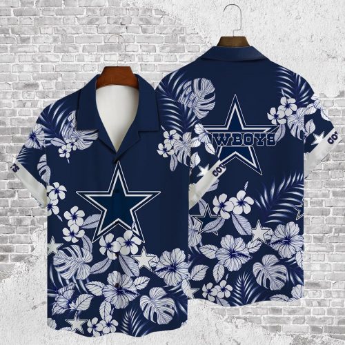 Dallas Cowboys 2023 AOP 3D Button 3D Button Hawaiian Shirt Gift for Men Dad Father Gift for Men Dad Father V25