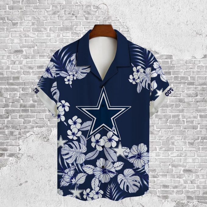 Dallas Cowboys 2023 AOP 3D Button 3D Button Hawaiian Shirt Gift for Men Dad Father Gift for Men Dad Father V25