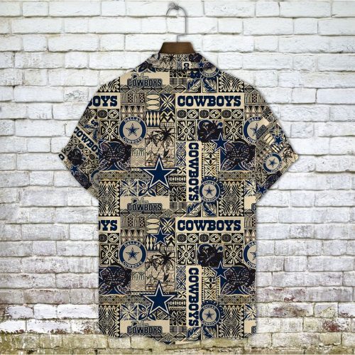 Dallas Cowboys 2023 AOP 3D Button 3D Button Hawaiian Shirt Gift for Men Dad Father Gift for Men Dad Father V5