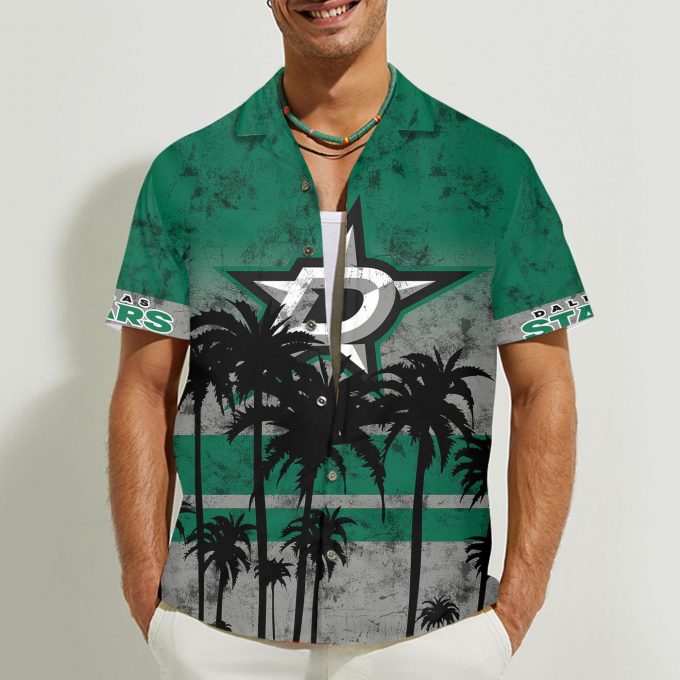 Dallas Stars 3D Button Hawaii Shirt Gift for Men Dad Father