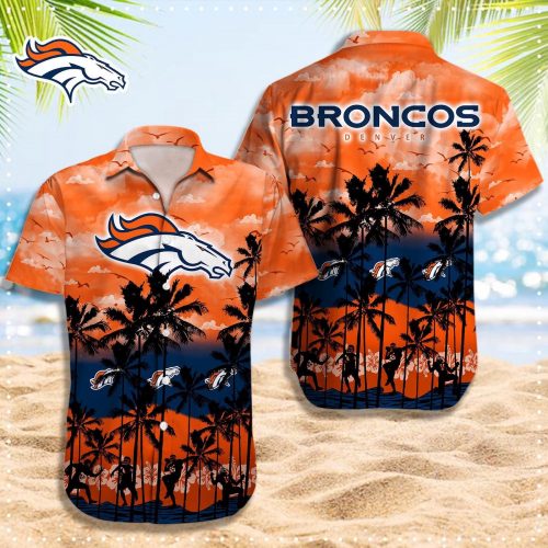 Denver Broncos 3D Button 3D Button Hawaiian Shirt Gift for Men Dad Father Gift for Men Dad Father