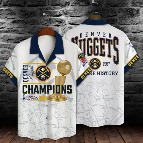 Denver Nuggets 1st Champions 3D Print 3D Button 3D Button Hawaiian Shirt Gift for Men Dad Father Gift for Men Dad Father