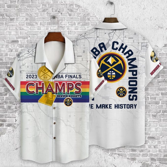 Denver Nuggets The Finals Champions 2023 Print 3D AOP 3D Button 3D Button Hawaiian Shirt Gift for Men Dad Father Gift for Men Dad Father SH1 V