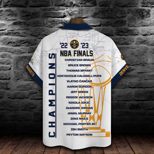 Denver Nuggets The Finals Champions 2023 Print 3D AOP 3D Button 3D Button Hawaiian Shirt Gift for Men Dad Father Gift for Men Dad Father SH1 V1