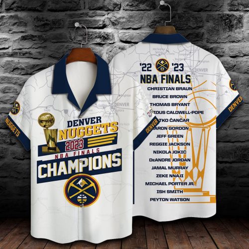 Denver Nuggets The Finals Champions 2023 Print 3D AOP 3D Button 3D Button Hawaiian Shirt Gift for Men Dad Father Gift for Men Dad Father SH1 V1