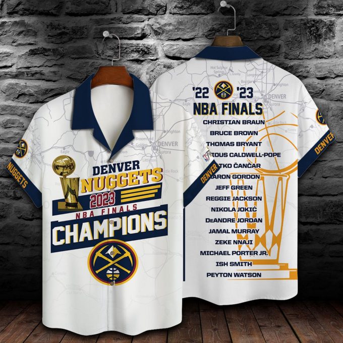 Denver Nuggets The Finals Champions 2023 Print 3D AOP 3D Button 3D Button Hawaiian Shirt Gift for Men Dad Father Gift for Men Dad Father SH1 V1