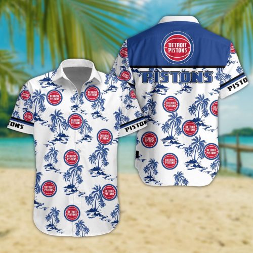 Detroit Pistons 3D Button Hawaii Shirt Gift for Men Dad Father