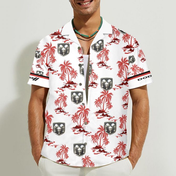 Dodge 3D Button 3D Button Hawaiian Shirt Gift for Men Dad Father Gift for Men Dad Father