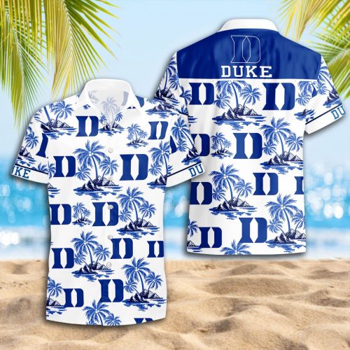 Duke Blue Devils 3D Button Hawaii Shirt Gift for Men Dad Father