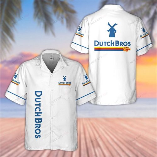 Dutch Bros. Coffee 3D Button 3D Button Hawaiian Shirt Gift for Men Dad Father Gift for Men Dad Father 3HS-V9T1