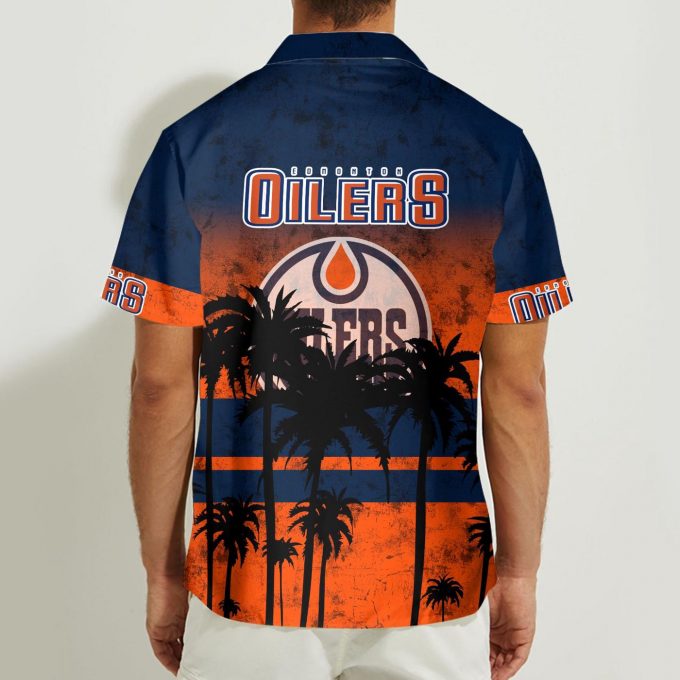 Edmonton Oilers 3D Button Hawaii Shirt Gift for Men Dad Father