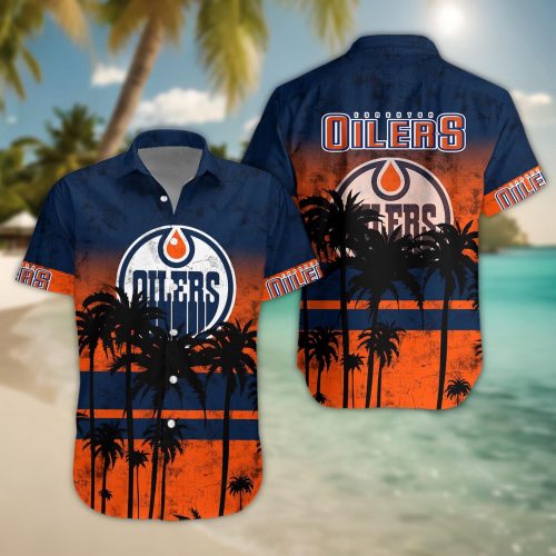 Edmonton Oilers 3D Button Hawaii Shirt Gift for Men Dad Father