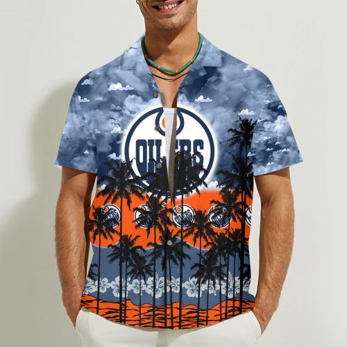 Edmonton Oilers 3D Button 3D Button Hawaiian Shirt Gift for Men Dad Father Gift for Men Dad Father