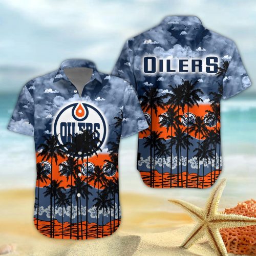Edmonton Oilers 3D Button 3D Button Hawaiian Shirt Gift for Men Dad Father Gift for Men Dad Father