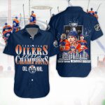 Edmonton Oilers Champions 3D Button 3D Button Hawaiian Shirt Gift for Men Dad Father Gift for Men Dad Father