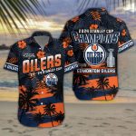 Edmonton Oilers Stanley Cup Champions 3D Button 3D Button Hawaiian Shirt Gift for Men Dad Father Gift for Men Dad Father