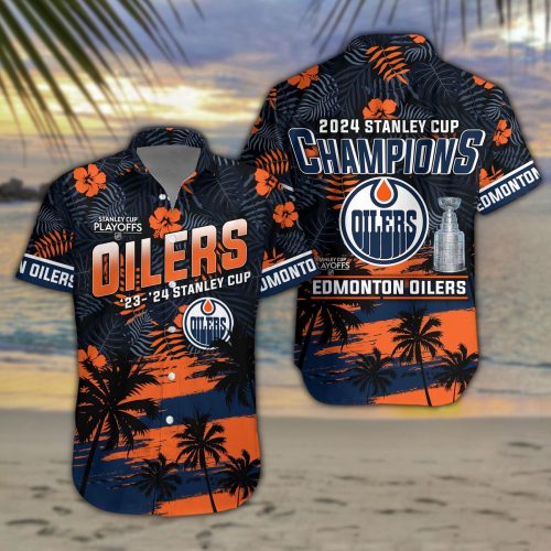 Edmonton Oilers Stanley Cup Champions 3D Button 3D Button Hawaiian Shirt Gift for Men Dad Father Gift for Men Dad Father