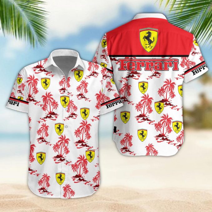 Ferrari 3D Button 3D Button Hawaiian Shirt Gift for Men Dad Father Gift for Men Dad Father