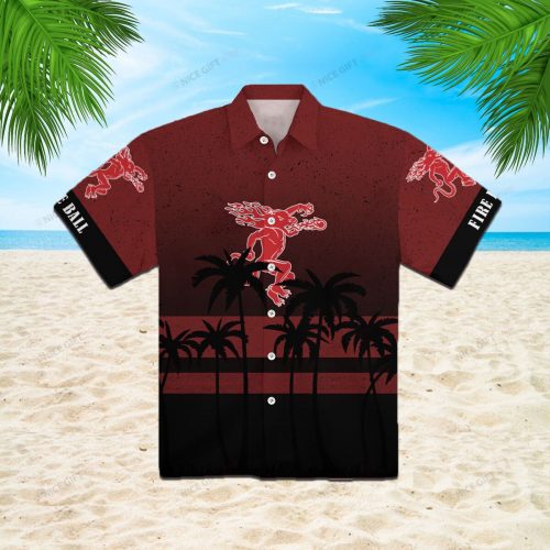 Fireball Cinnamon Whisky 3D Button 3D Button Hawaiian Shirt Gift for Men Dad Father Gift for Men Dad Father 3HS-R7I1