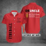 Fireball Cinnamon Whisky Druncle Custom Name 3D Button 3D Button Hawaiian Shirt Gift for Men Dad Father Gift for Men Dad Father 3HS-B5Z8