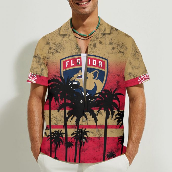Florida Panthers 3D Button Hawaii Shirt Gift for Men Dad Father