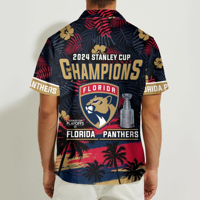 Florida Panthers  Stanley Cup Champions 3D Button 3D Button Hawaiian Shirt Gift for Men Dad Father Gift for Men Dad Father
