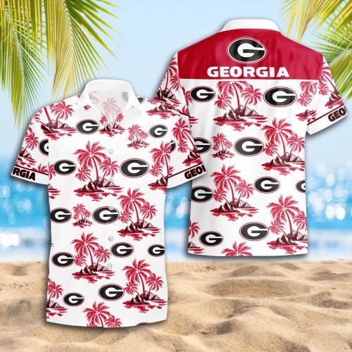 Georgia Bulldogs 3D Button Hawaii Shirt Gift for Men Dad Father