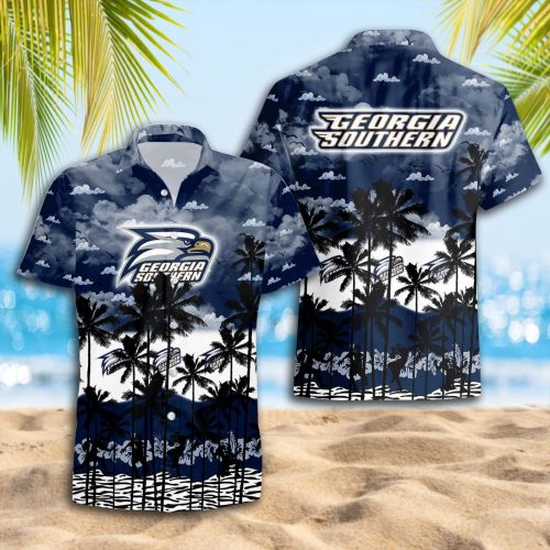 Georgia Southern Eagles 3D Button 3D Button Hawaiian Shirt Gift for Men Dad Father Gift for Men Dad Father Trending Summer