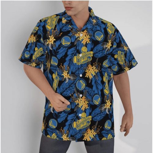 Golden State Warriors Tropical Art 3D 3D Button 3D Button Hawaiian Shirt Gift for Men Dad Father Gift for Men Dad Father