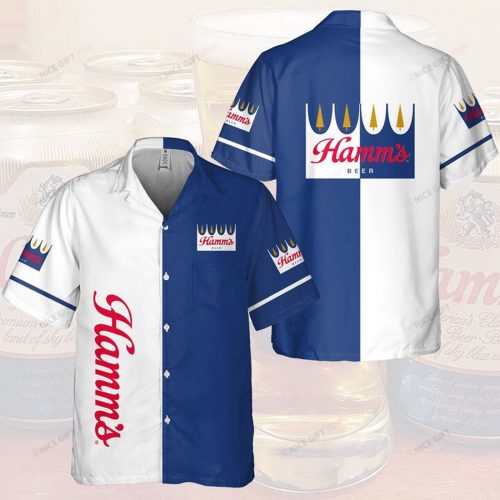 Hamm’s Beer 3D Button 3D Button Hawaiian Shirt Gift for Men Dad Father Gift for Men Dad Father 3HS-C8L2