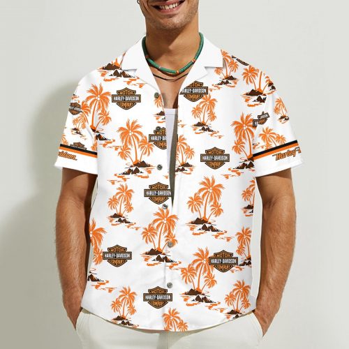 Harley-Davidson 3D Button 3D Button Hawaiian Shirt Gift for Men Dad Father Gift for Men Dad Father