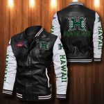 Hawaii Rainbow Warriors Leather Bomber Jacket 104