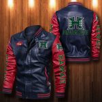 Hawaii Rainbow Warriors Leather Bomber Jacket 104