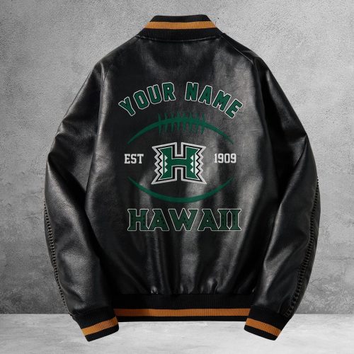 Hawaii Rainbow Warriors Leather Jacket