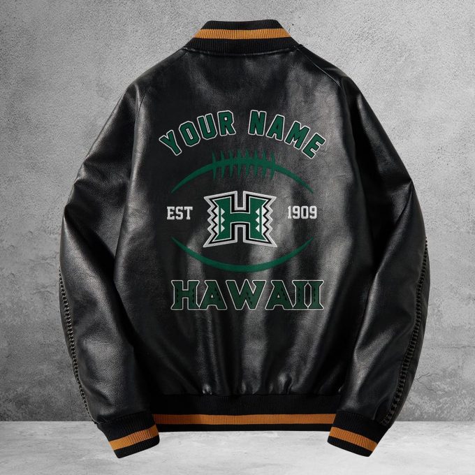 Hawaii Rainbow Warriors Leather Jacket