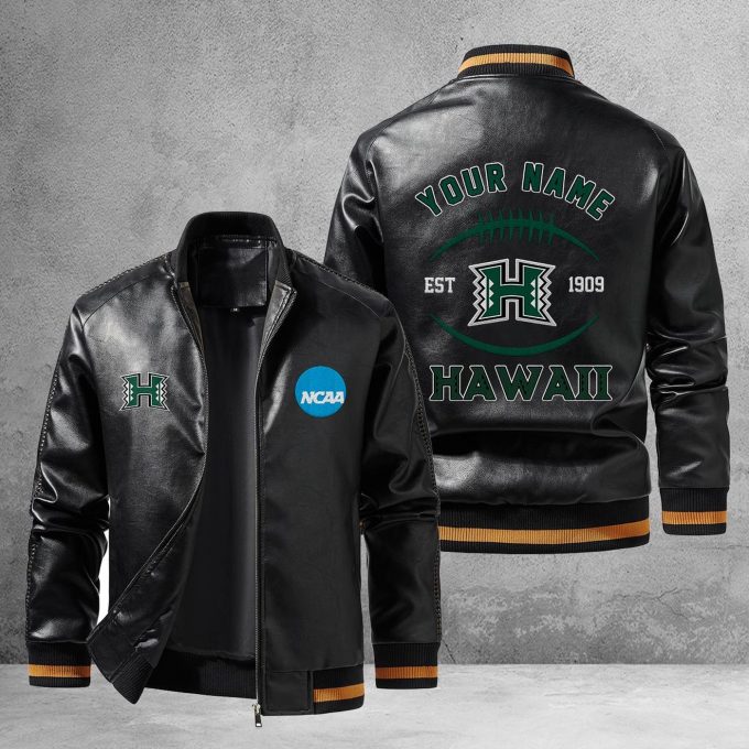 Hawaii Rainbow Warriors Leather Jacket