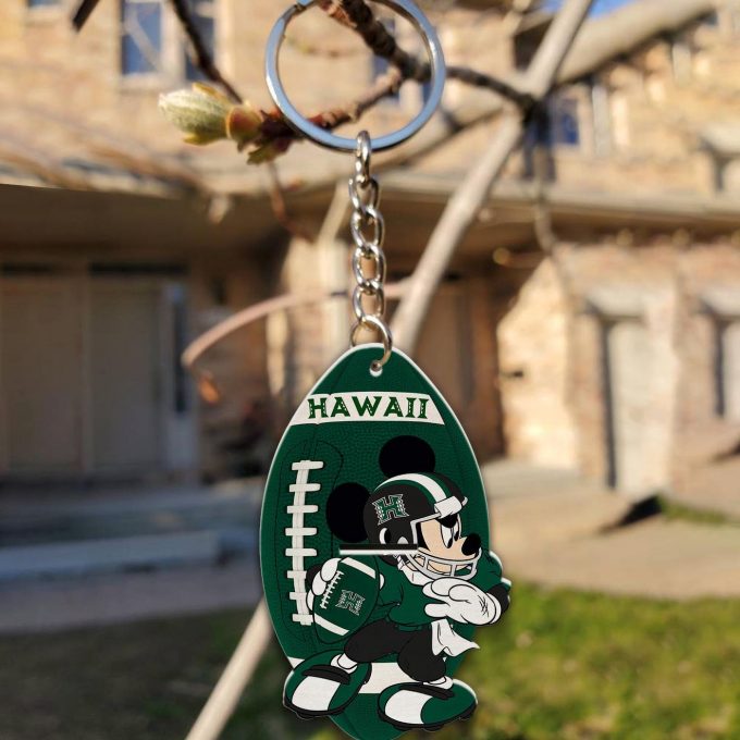 Hawaii Rainbow Warriors Mickey Keychain