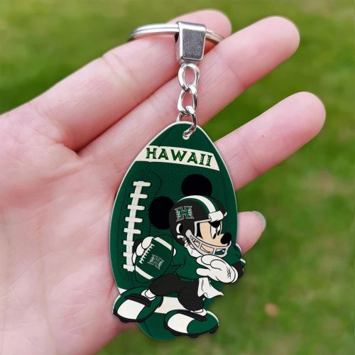 Hawaii Rainbow Warriors Mickey Keychain