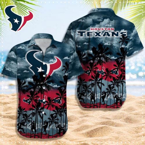 Houston Texans 3D Button 3D Button Hawaiian Shirt Gift for Men Dad Father Gift for Men Dad Father