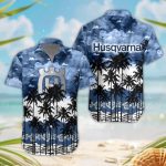 Husqvarna 3D Button Hawaii Shirt Gift for Men Dad Father