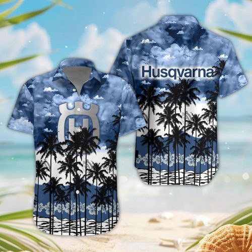 Husqvarna 3D Button Hawaii Shirt Gift for Men Dad Father