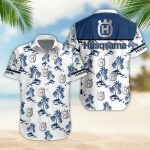 Husqvarna 3D Button 3D Button Hawaiian Shirt Gift for Men Dad Father Gift for Men Dad Father