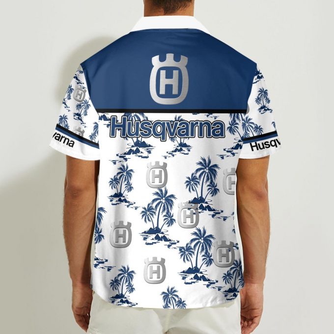 Husqvarna 3D Button 3D Button Hawaiian Shirt Gift for Men Dad Father Gift for Men Dad Father