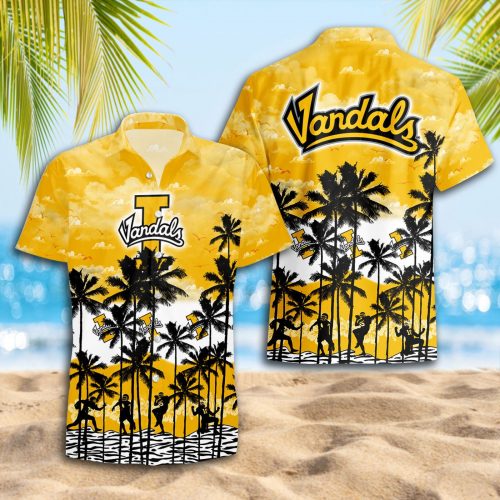 Idaho Vandals 3D Button 3D Button Hawaiian Shirt Gift for Men Dad Father Gift for Men Dad Father Trending Summer
